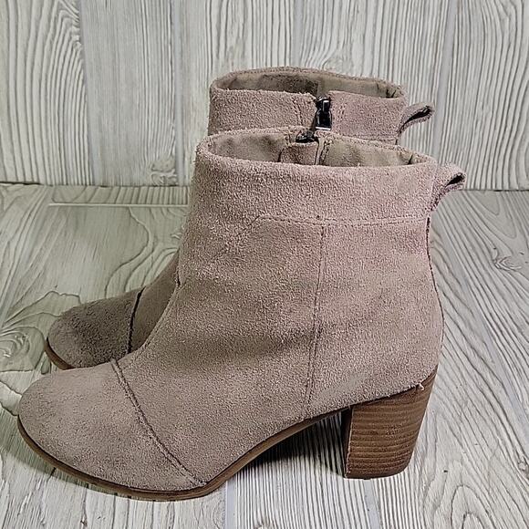 Toms Taupe Leather Ankle Boots Womens Size 7 - Picture 4 of 14